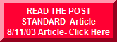 Post Standard Article 8/11/03